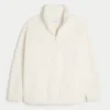 Gilly Hicks Sherpa-Sweatshirt mit Viertelreißverschluss Gilly Hicks Sherpa-Sweatshirt mit Viertelreißverschluss