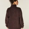 Gilly Hicks Sherpa-Sweatshirt mit Viertelreißverschluss Gilly Hicks Sherpa-Sweatshirt mit Viertelreißverschluss