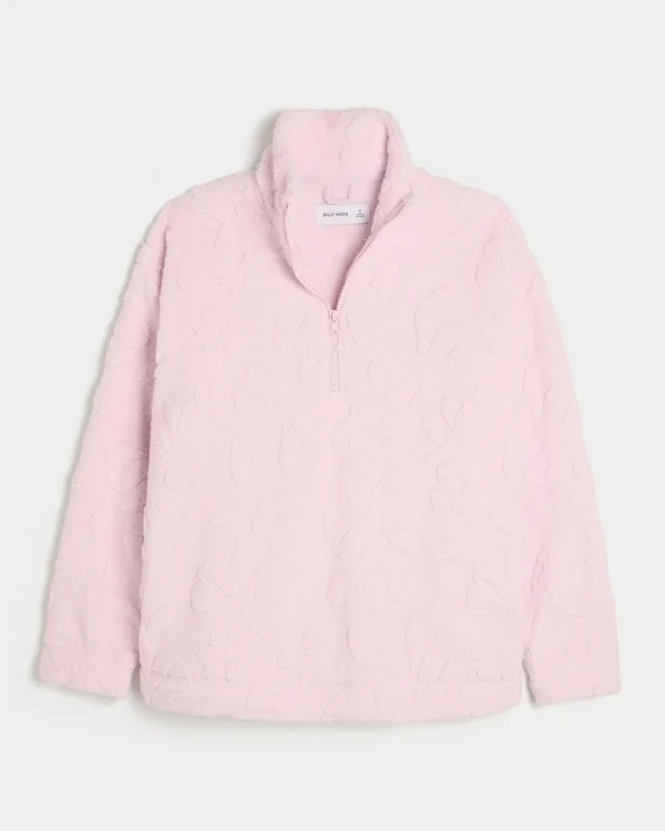 Gilly Hicks Sherpa-Sweatshirt mit Viertelreißverschluss Gilly Hicks Sherpa-Sweatshirt mit Viertelreißverschluss