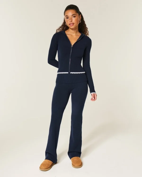 Gilly Hicks Sweater-Knit Foldover Bootcut Pants Gilly Hicks Sweater-Knit Foldover Bootcut Pants