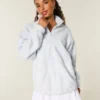 Gilly Hicks Sweatshirt mit Schleifenstickerei und Sherpa-Futter, Viertelreißverschluss Gilly Hicks Sweatshirt mit Schleifenstickerei und Sherpa-Futter, Viertelreißverschluss