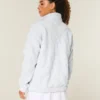 Gilly Hicks Sweatshirt mit Schleifenstickerei und Sherpa-Futter, Viertelreißverschluss Gilly Hicks Sweatshirt mit Schleifenstickerei und Sherpa-Futter, Viertelreißverschluss