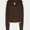 Gilly Hicks Sweatshirt mit Zip-Up-Kapuze und gewelltem Saum Gilly Hicks Sweatshirt mit Zip-Up-Kapuze und gewelltem Saum