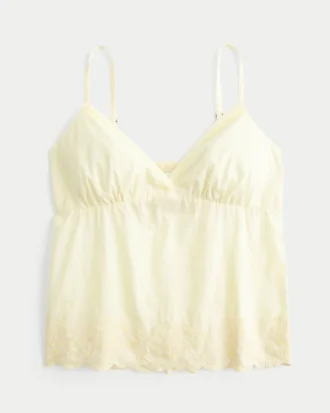 Glitzerndes Babydoll-Oberteil mit Stickerei