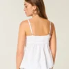 Glitzerndes Babydoll-Oberteil mit Stickerei Glitzerndes Babydoll-Oberteil mit Stickerei