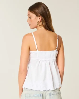 Glitzerndes Babydoll-Oberteil mit Stickerei