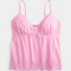 Glitzerndes Babydoll-Oberteil mit Stickerei Glitzerndes Babydoll-Oberteil mit Stickerei