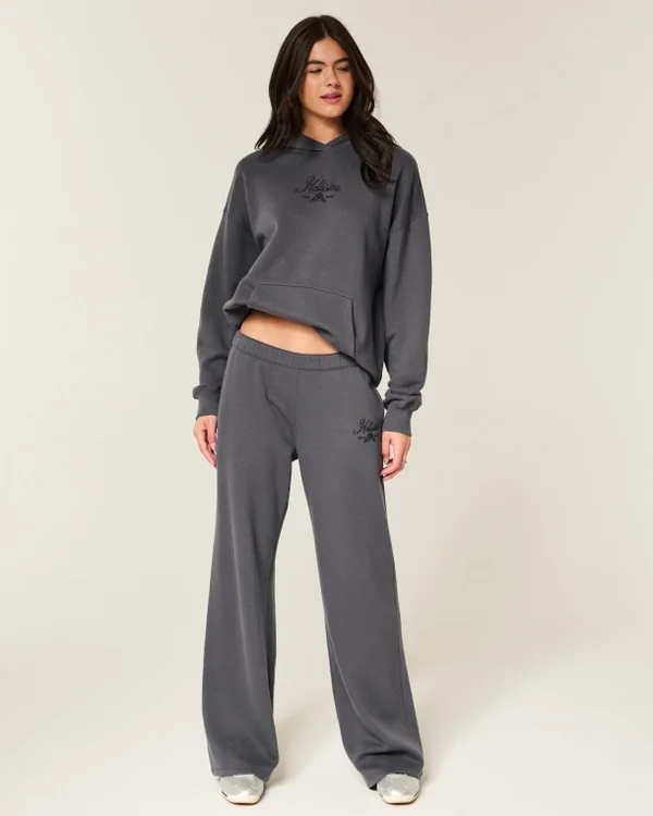Glitzerndes Logo-Grafik Wide-Leg Sweatpants Glitzerndes Logo-Grafik Wide-Leg Sweatpants