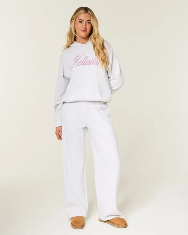 Glitzerndes Logo-Grafik Wide-Leg Sweatpants Glitzerndes Logo-Grafik Wide-Leg Sweatpants