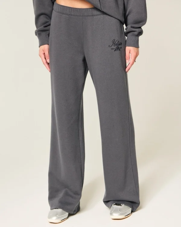 Glitzerndes Logo-Grafik Wide-Leg Sweatpants Glitzerndes Logo-Grafik Wide-Leg Sweatpants