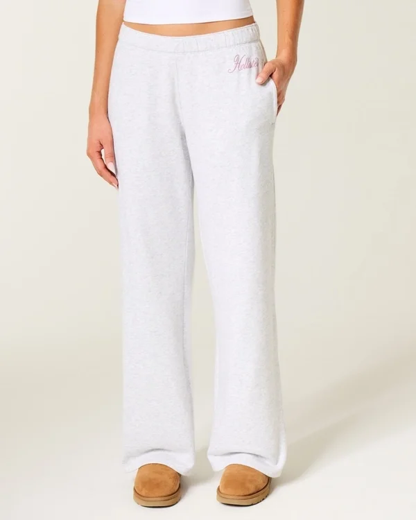 Glitzerndes Logo-Grafik Wide-Leg Sweatpants Glitzerndes Logo-Grafik Wide-Leg Sweatpants