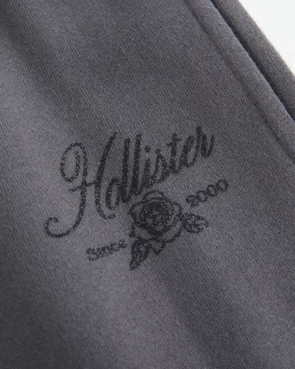 Glitzerndes Logo-Grafik Wide-Leg Sweatpants Glitzerndes Logo-Grafik Wide-Leg Sweatpants
