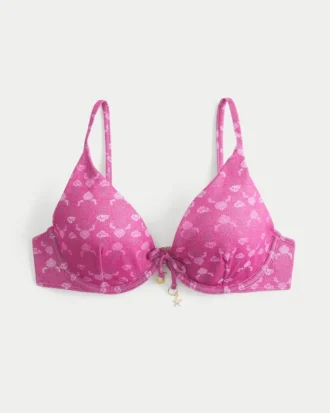 Glänzendes Bikini-Oberteil mit Bügeln