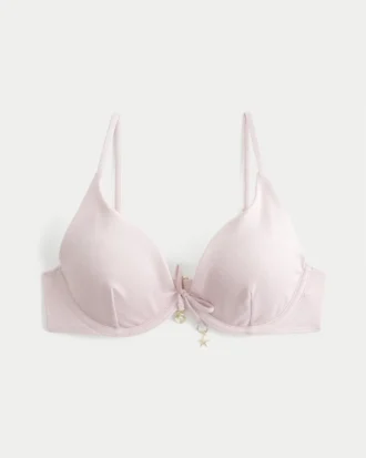 Glänzendes Bikini-Oberteil mit Bügeln