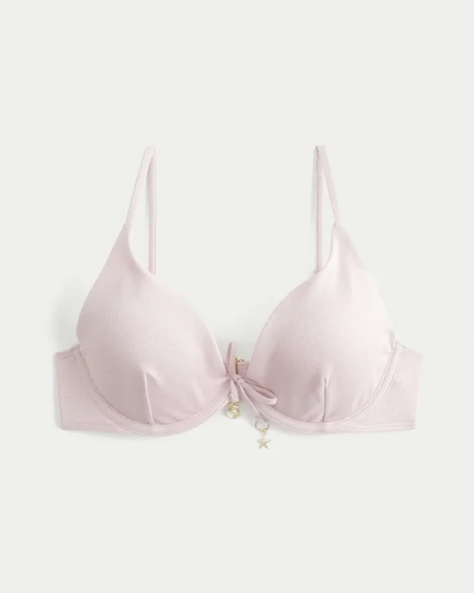Glänzendes Bikini-Oberteil mit Bügeln Glänzendes Bikini-Oberteil mit Bügeln