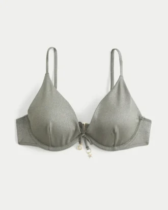 Glänzendes Bikini-Oberteil mit Bügeln