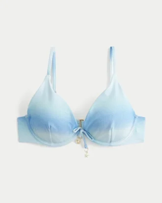 Glänzendes Bikini-Oberteil mit Bügeln
