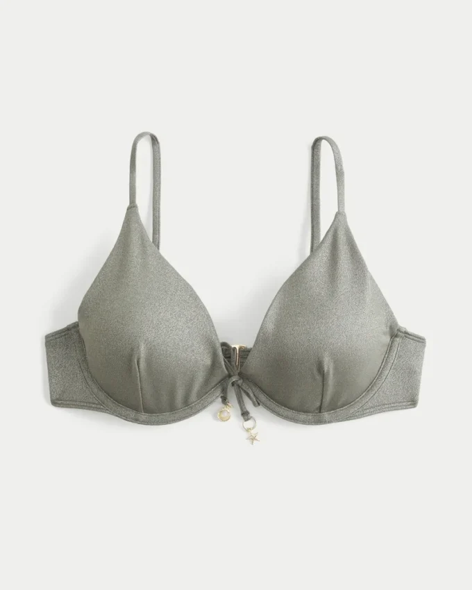Glänzendes Bikini-Oberteil mit Bügeln Glänzendes Bikini-Oberteil mit Bügeln
