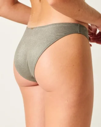 Glänzendes Cheeky-Bikiniunterteil mit hohem Beinausschnitt