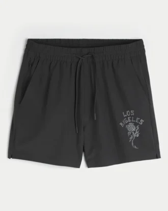 Grafische Active-Shorts in mittlerer Länge