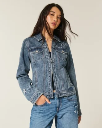 Grafische Jeansjacke „Class of ’26”