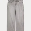Graue Baggy-Jeans mit niedriger Leibhöhe Graue Baggy-Jeans mit niedriger Leibhöhe
