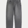 Graue Skater-Baggy-Jeans mit Stickerei und Nieten Graue Skater-Baggy-Jeans mit Stickerei und Nieten