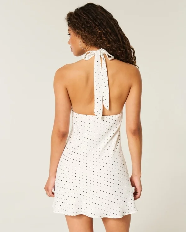 Halterkleid aus Crêpe mit offenem Rücken Halterkleid aus Crêpe mit offenem Rücken