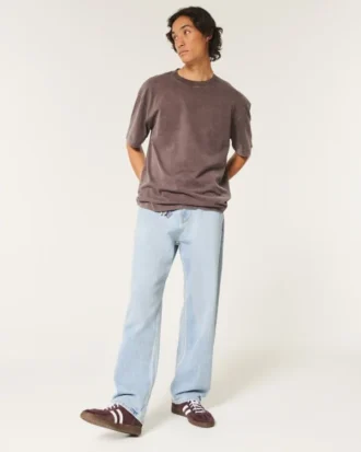 Hell gewaschene Baggy-Jeans