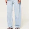 Hell gewaschene Baggy-Jeans