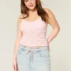 Hellblau gewaschene Mini-Skort aus Denim mit Schnürung Hellblau gewaschene Mini-Skort aus Denim mit Schnürung