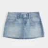 Hellblau gewaschene Mini-Skort mit Nieten