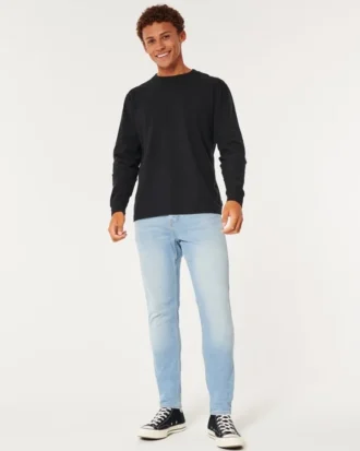 Hellblaue Athletic Skinny Jeans