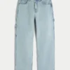 Hellblaue Baggy-Jeans im Painter-Stil