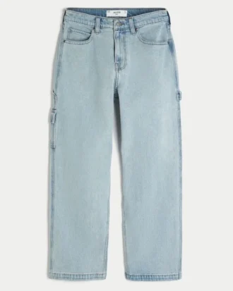 Hellblaue Baggy-Jeans im Painter-Stil