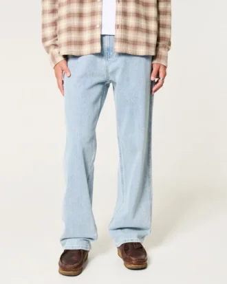 Hellblaue Baggy-Jeans im Painter-Stil