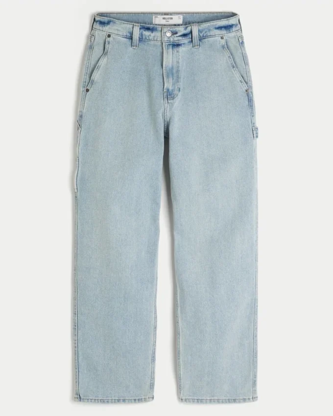 Hellblaue Baggy-Jeans im Painter-Stil