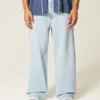 Hellblaue New York Graphic Super Baggy Jeans Hellblaue New York Graphic Super Baggy Jeans