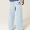 Hellblaue New York Graphic Super Baggy Jeans Hellblaue New York Graphic Super Baggy Jeans