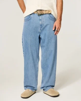 Hellblaue Skater-Baggy-Jeans