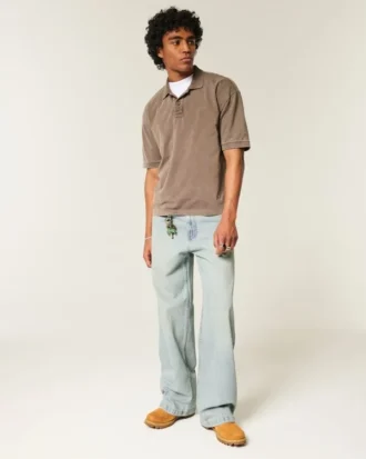 Hellblaue Super Baggy Jeans