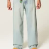 Hellblaue Super Baggy Jeans