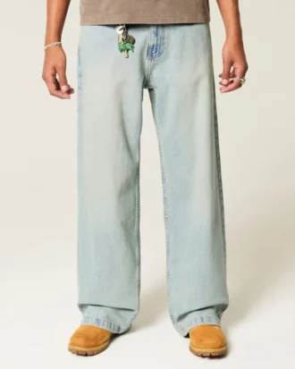 Hellblaue Super Baggy Jeans