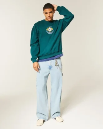 Hellblaue Super Baggy Painter Jeans