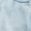 Hellblaue, verzierte Super-Baggy-Jeansshorts Hellblaue, verzierte Super-Baggy-Jeansshorts