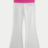 Hibiskus-Grafik-Faltenhose mit umgeschlagenem Bund