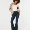 High-Rise Dark Wash Flare Jeans