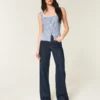 Hoch geschnittene Baggy-Jeans