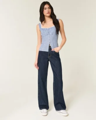 Hoch geschnittene Baggy-Jeans
