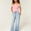 Hoch geschnittene Baggy-Jeans in mittlerer Waschung Hoch geschnittene Baggy-Jeans in mittlerer Waschung